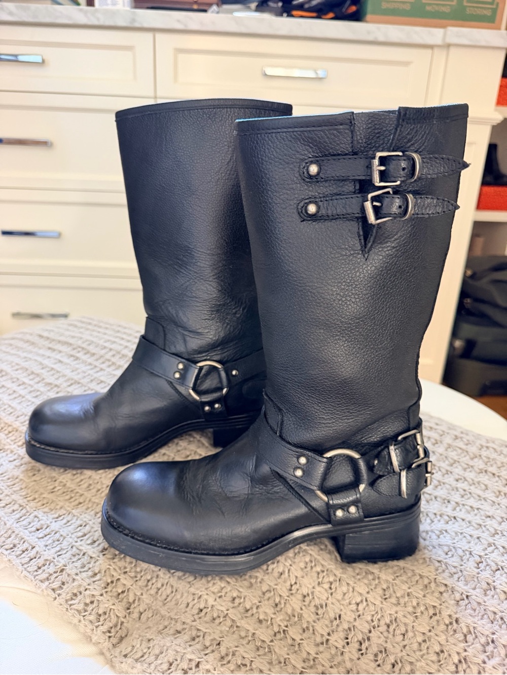 Steve Madden Astor Black Leather Boots - Picture 7 of 13